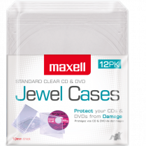 JEWEL CASE CLEAR CD-360 12/PACKG MAXELL 190069OD