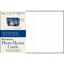 Strathmore Photo Mount Cards 5" x 6-7/8" White Decorative Emboss Border 50/pkg