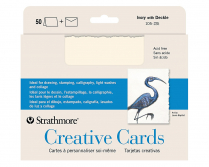Strathmore Creative Cards 5" x 6-7/8" Ivory with Deckle 50/Pkg