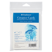 Strathmore Creative Cards 3-1/2" x 5" Fluorescent White w Deckle Edge 6/Pkg