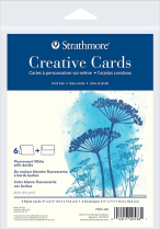 Strathmore Creative Cards 5" x 7" Fluorescent White w Deckle Edge 6/Pkg