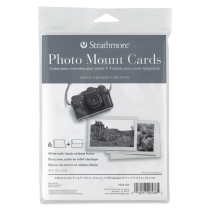 Strathmore Photo Mount Cards 5" x 7" White w Classic Embossed Border 6/Pkg