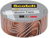 Scotch Expressions Washi Tape White / Copper Foil