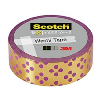 Scotch Expressions Washi Tape Pink / Gold Dots