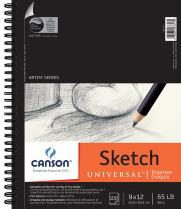Canson Universal Sketch Pad 9" x 12" 100Sheets Wirebound