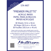 Masterson Sta-Wet Premier Palette Acrylic Paper Refill 12" x 16" 30 sheets