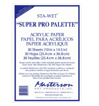 Masterson Sta-Wet Super Pro Palette Acrylic Paper Refill 10" x 14-1/2" 30 sheets