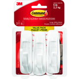 Command™ Adhesive Large Mounting Hooks White 3/pkg