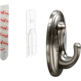 Command™ Decorative Adhesive Hook, Large, Brushed Nickel