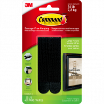 PICTURE HANGING STRIPS 4ST/PKG LRG BLACK 3M COMMAND ADHESIVE