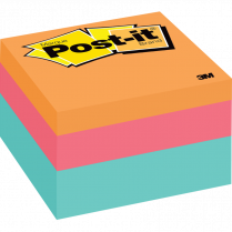 Post-it® Notes Cube 3" x 3" Aqua Wave 470 sheets/pad