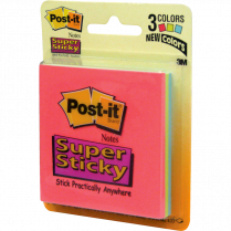 Post-it Super Sticky Notes 3" x 3" Energy Boost 3/pkg
