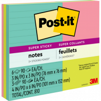 Post-it® Super Sticky Notes Combo Packs Supernova Neon 9/pkg