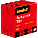 Scotch® Transparent Tape Refill 3/4" (19mm x 33m) 2/pkg