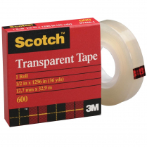 Scotch® Transparent Tape Refill 1/2" (12.7mm x 32.9m)