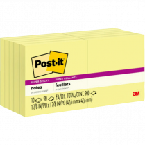 Post-it® Super Sticky Notes 2" x 2" Yellow 10/pkg