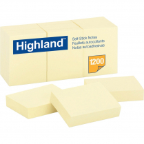 Highland Self Stick Notes 1-1/2" x 2" Yellow 12/pkg
