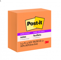 Post-it® Super Sticky Notes Cubes 3" x 3" Neon Orange 5/pkg