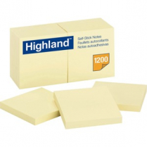 Highland Self Stick Notes 3" x 3" Yellow 12/pkg (*1ea = 1pkg)