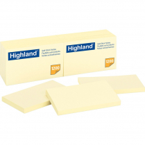 Highland Self Stick Notes 3" x 5" Yellow 12/Pkg