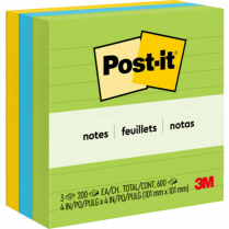 Post-it® Notes Lined 4" x 4" 200 sheets per pad Floral Fantasy 3/pkg