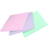 Post-it® 100% Recycled Paper Super Sticky Notes Lined 4" x 4" 70 sheets per pad Assorted Wanderlust Pastel Colours 3 pads/pkg