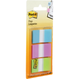 Post-it® Flags 1" 20 sheets per pad, Bright Blue, Purple, Bright Green 3 pads/pkg