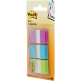 Post-it® Flags 1" 20 sheets per pad, Bright Blue, Purple, Bright Green 3 pads/pkg