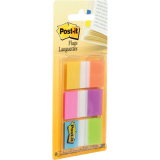 Post-it® Flags 1" 20 sheets per pad Electric Glow™ Colours 3 pads/pkg