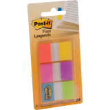 Post-it® Flags 1" 20 sheets per pad Electric Glow™ Colours 3 pads/pkg