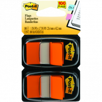 Post-it® Flags 1” x 1-11/16” 50 Flags per Dispenser Orange 2 dispensers/pkg