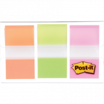 Post-it® Flags 1" 20 sheets per pad Orange, Lime and Pink 3 pads/pkg