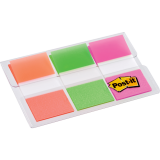 Post-it® Flags 1" 20 sheets per pad Orange, Lime and Pink 3 pads/pkg