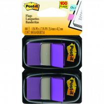 Post-it® Flags 1” x 1-11/16” 50 Flags per Dispenser Purple 2 dispensers/pkg