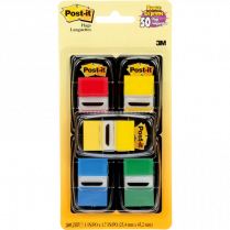 Post-it® Flags Value Pack with 50 Bonus 1" 50 flags per dispenser Assorted Colours 4 dispensers/pkg