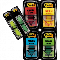 Post-it® Flags Sign Here Value Pack with 48 Bonus 1" 50 flags per dispenser Assorted Clolours 4 dispensers/pkg