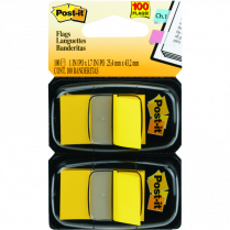 Post-it® Flags 1” x 1-11/16” 50 Flags per Dispenser Yellow 2 dispensers/pkg