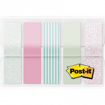 Post-it® Designer Flags 1/2" 20 Flags x 5 dispensers/pkg Assorted Pastel Gradient Colours 