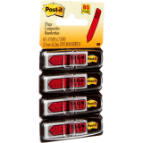 Post-it® Mini Flags Sign Here Arrow Action Set 1/2" x 1-11/16" 20 flags x 4 dispensers/pkg Red