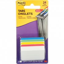 Post-it® Filing Tabs Angled 2" x 1-1/2" Assorted Colours 6 tabs/pad 4 pads/pkg