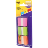 Post-it® Tabs 1" Pink, Green, Orange 3/pkg