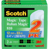 Scotch® Magic™ Invisible Tape Refill 1/2" (12.7mm x 32.9m) 2/pkg