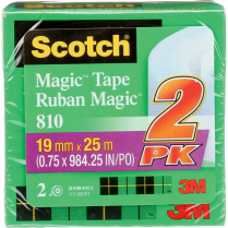 Scotch® Magic™ Invisible Tape Refill 3/4" (19mm x 25m) 2/pkg
