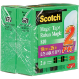 Scotch® Magic™ Invisible Tape Refill 3/4" (19mm x 25m) 2/pkg