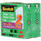 Scotch® Magic™ Invisible Tape Refill 3/4" (19mm x 25m) 2/pkg