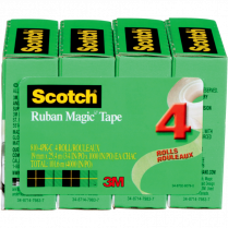 Scotch® Magic™ Invisible Tape Refill 3/4" (19mm x 25.4m) Clear 4/pkg