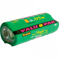 Scotch® Magic™ Invisible Tape Dispensers 3/4" (19 mm x 21.5 m) Clear 8/pkg