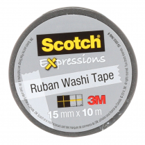 Scotch Expressions Washi Tape Black Stripe 15mm x 10m
