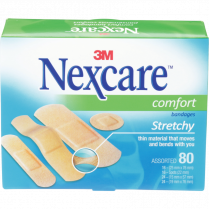 Nexcare™ Comfort Strip Bandages Assorted Sizes 80/box