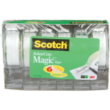 Scotch® Magic™ Invisible Tape Dispensers 3/4" (19mm x 21.5m) Clear 6/pkg